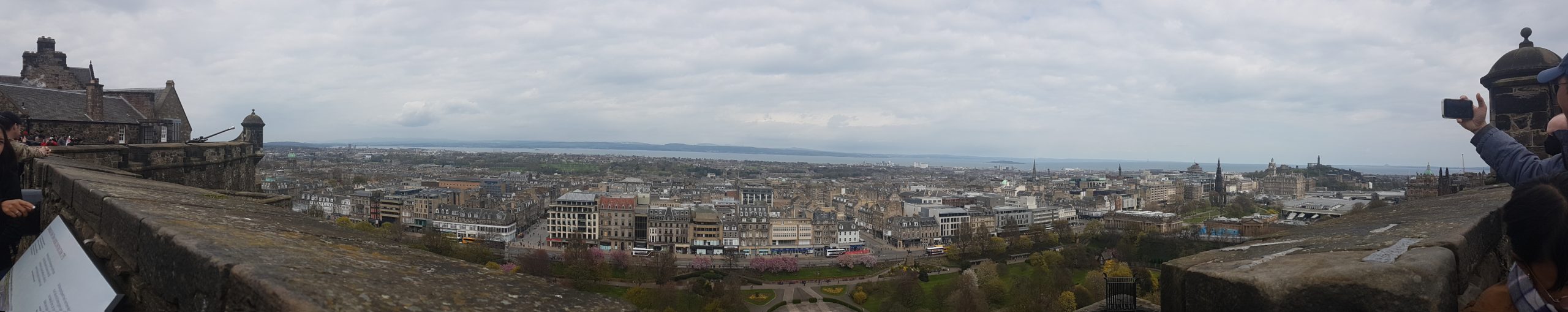 A panoramic view of Edinburgh from the castle.